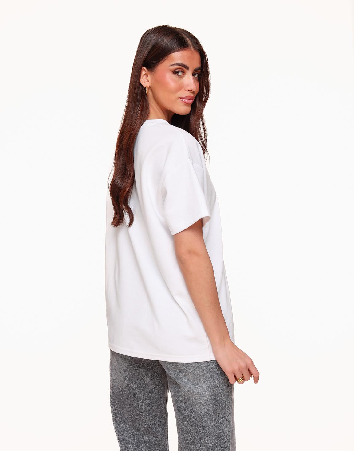 Witte Oversized Basic SS - T-shirt