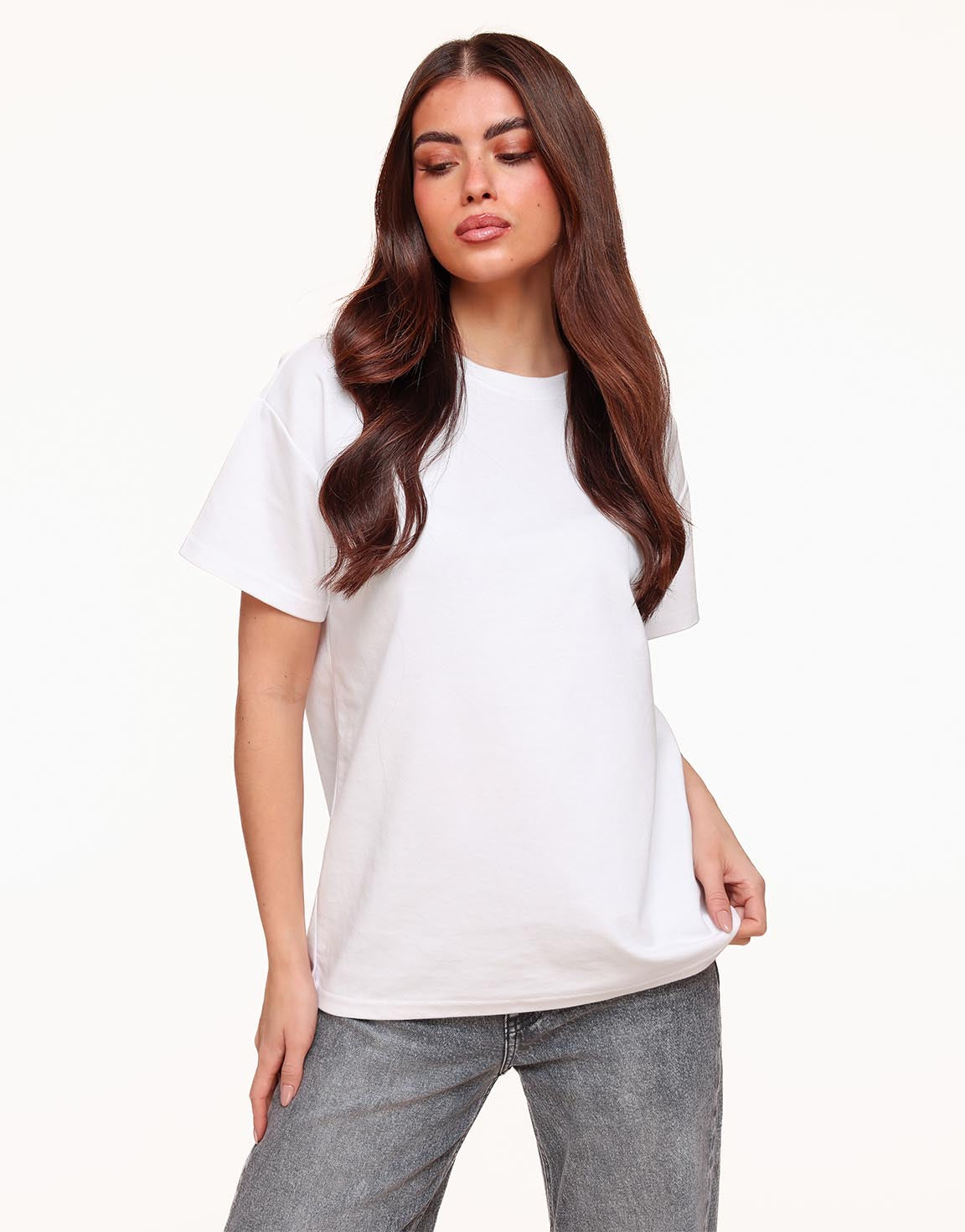 Witte Oversized Basic SS - T-shirt