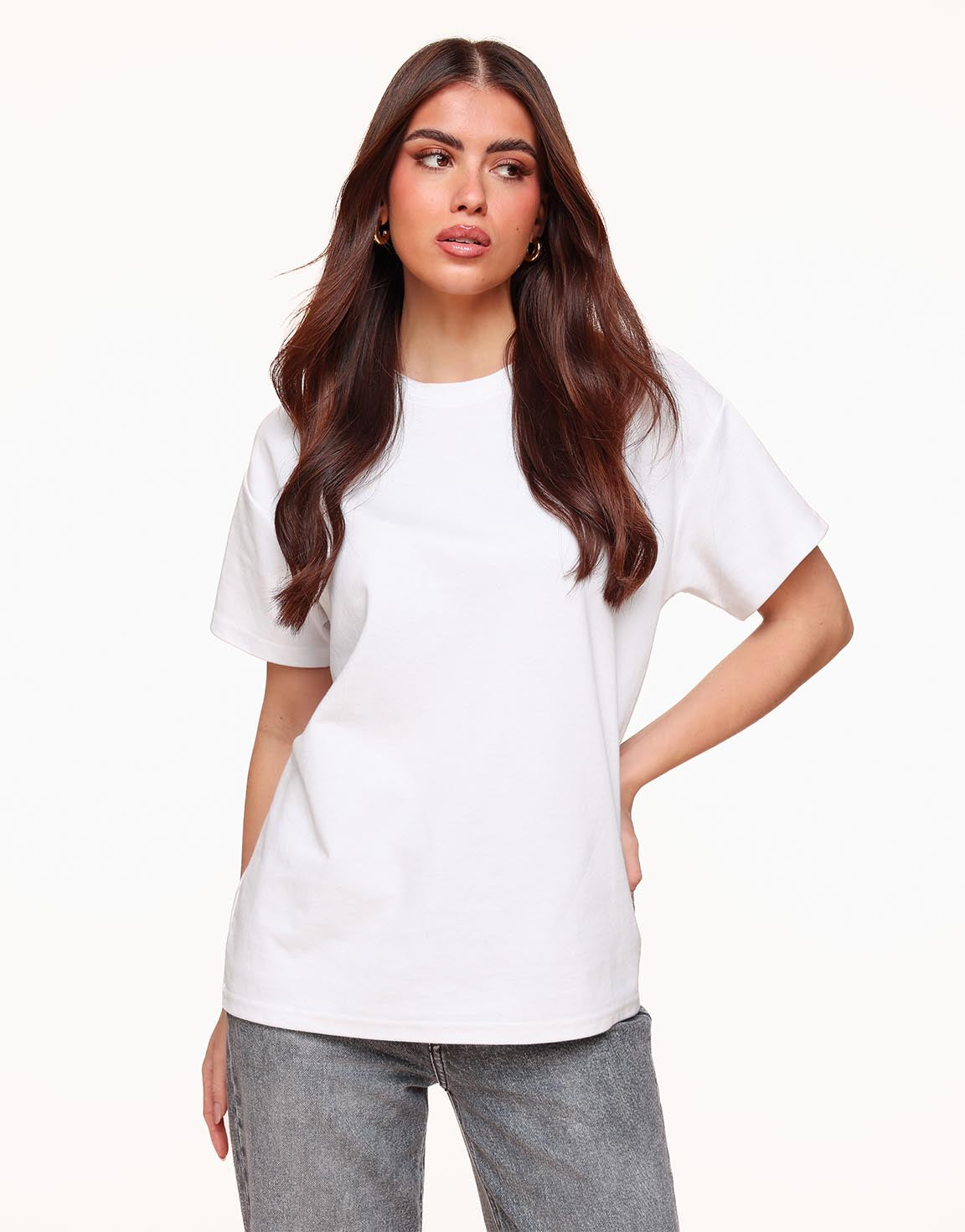 Witte Oversized Basic SS - T-shirt