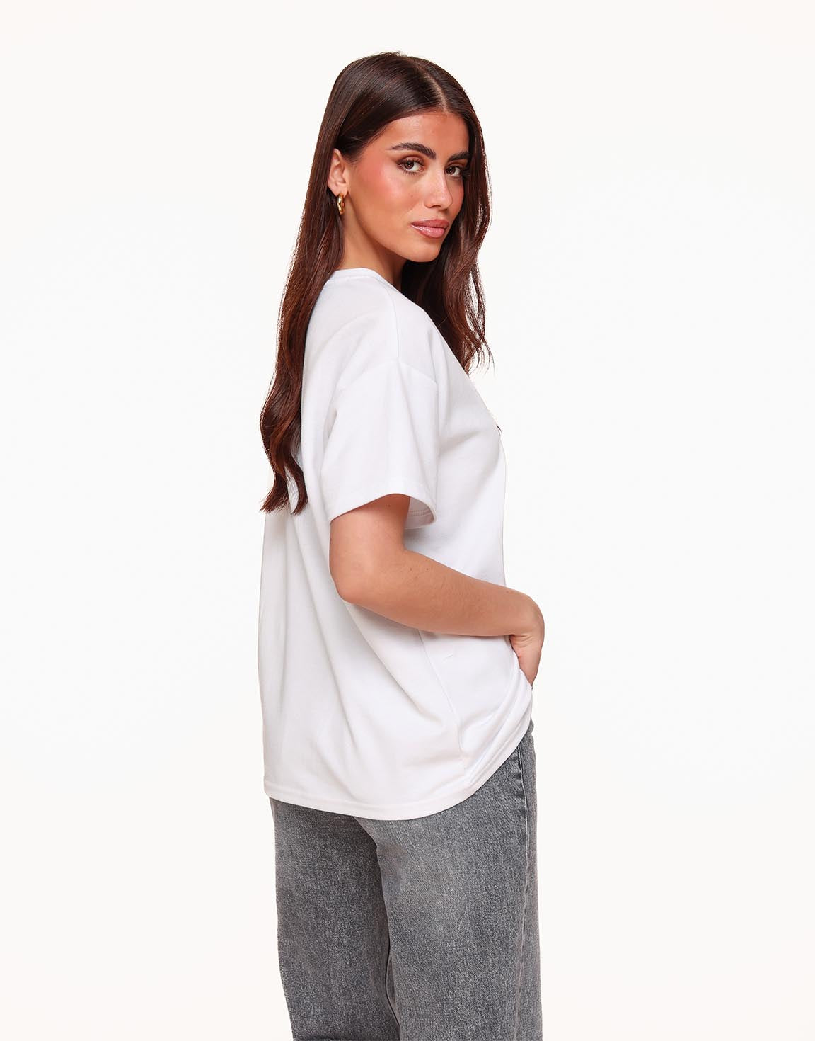 Witte Oversized Basic SS - T-shirt