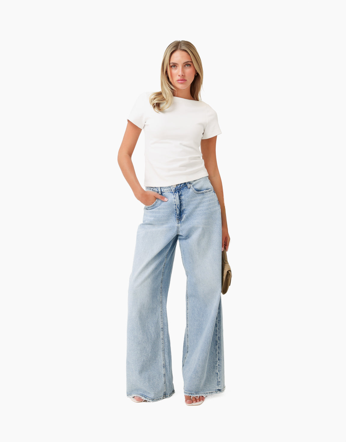 Witte Boot Hals SS - Top