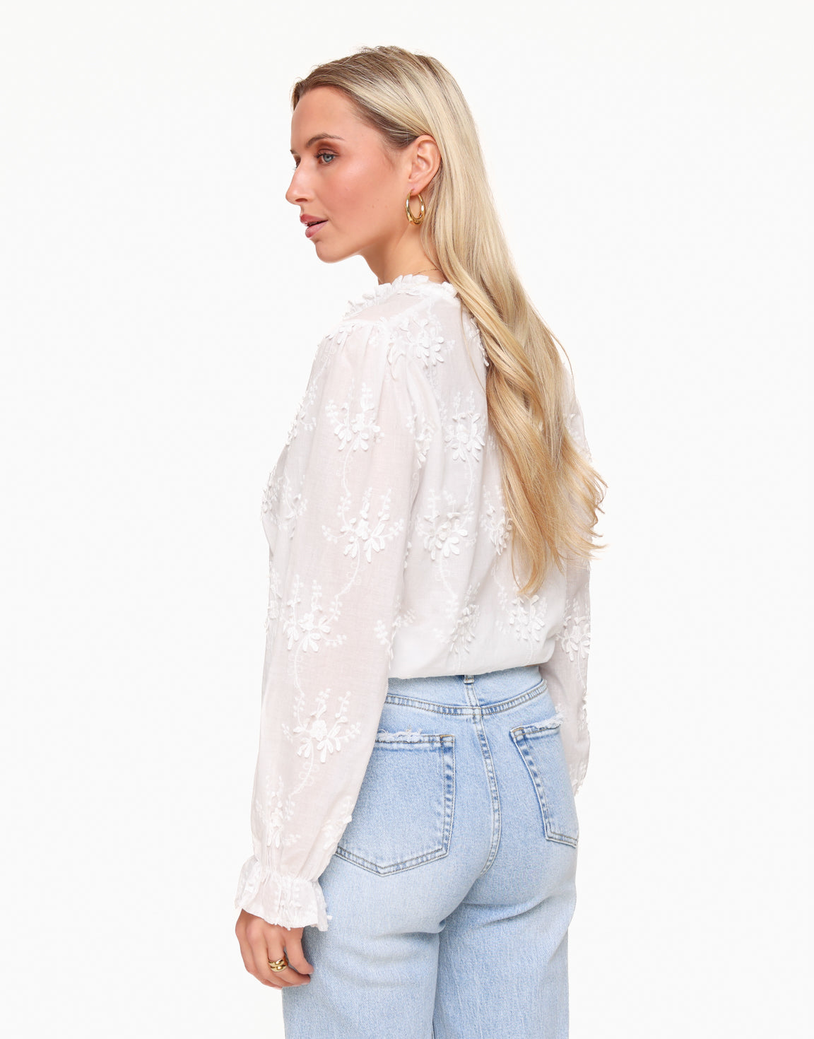 White Embroidery LS - Blouse