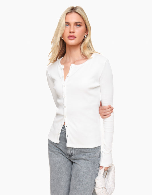 White Button LS - Top