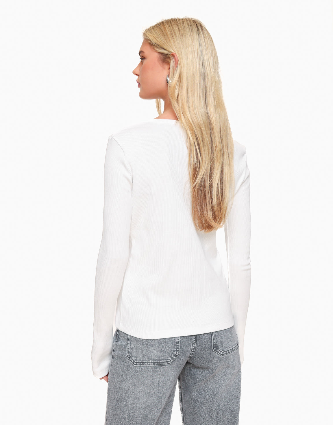 Witte Knopen LS - Top