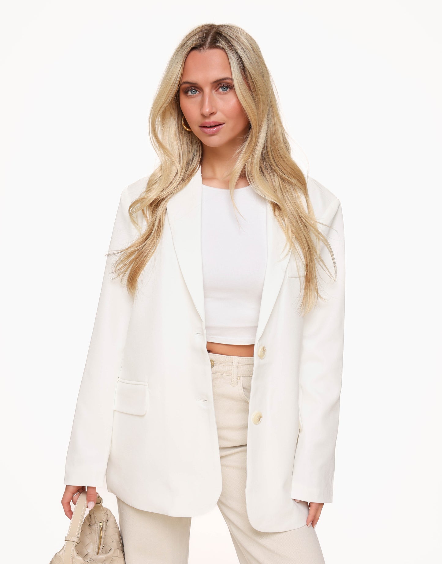 White Open Back Oversized - Blazer