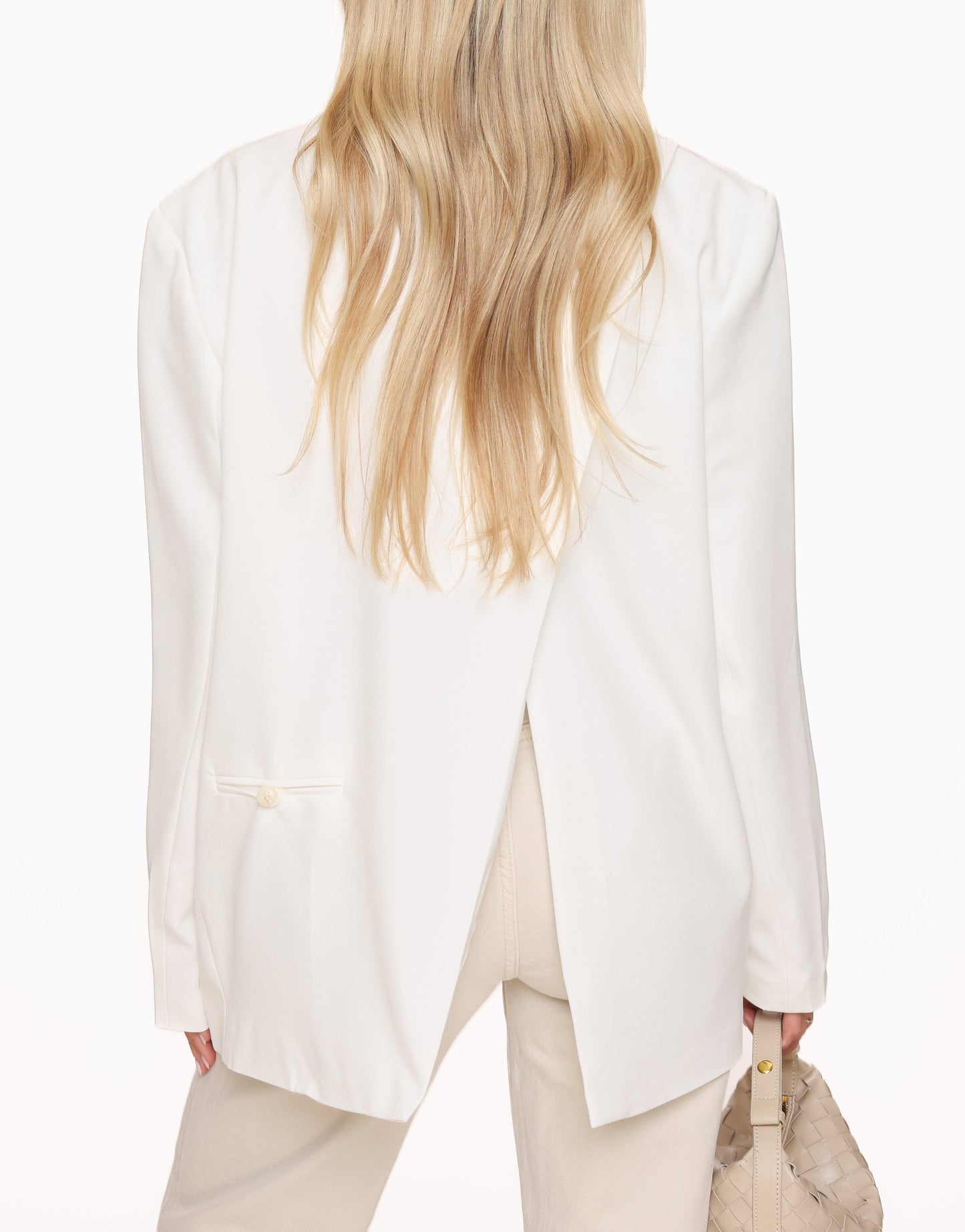 White Open Back Oversized - Blazer