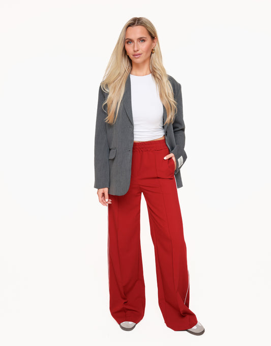 Red Thin Stripe Long - Pants