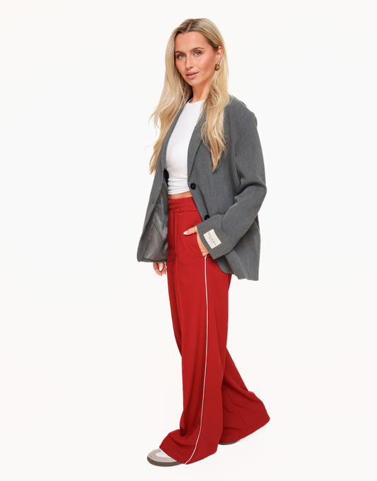 Red Thin Stripe Long - Pants