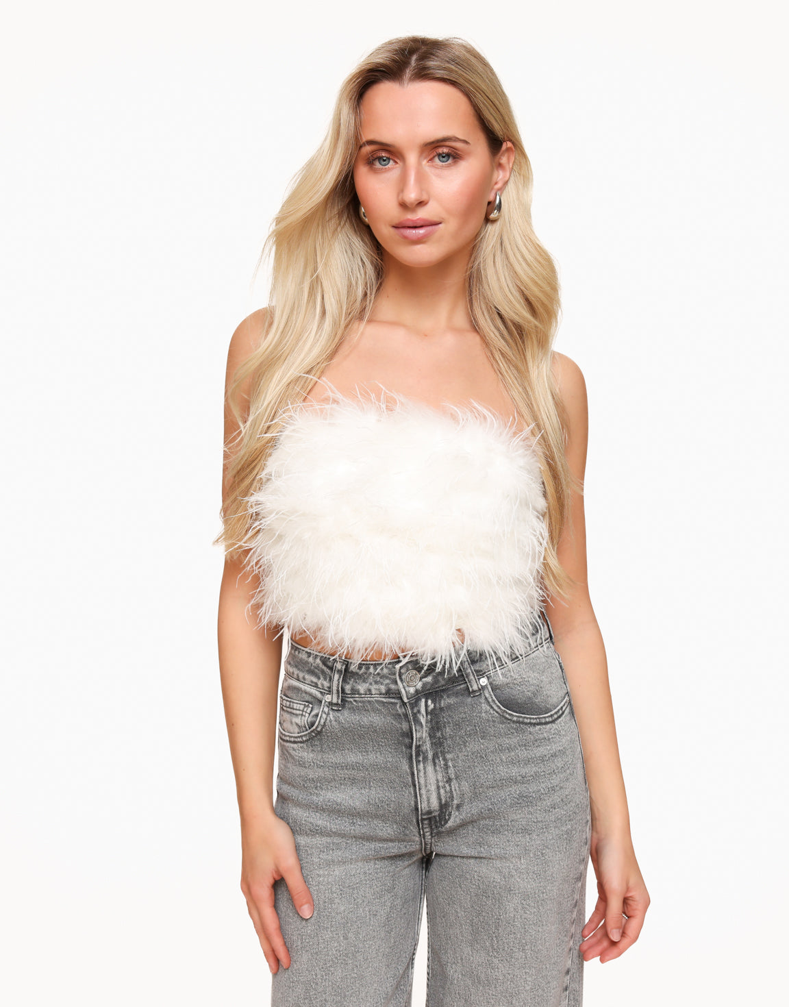 White Feathers Strapless - Top