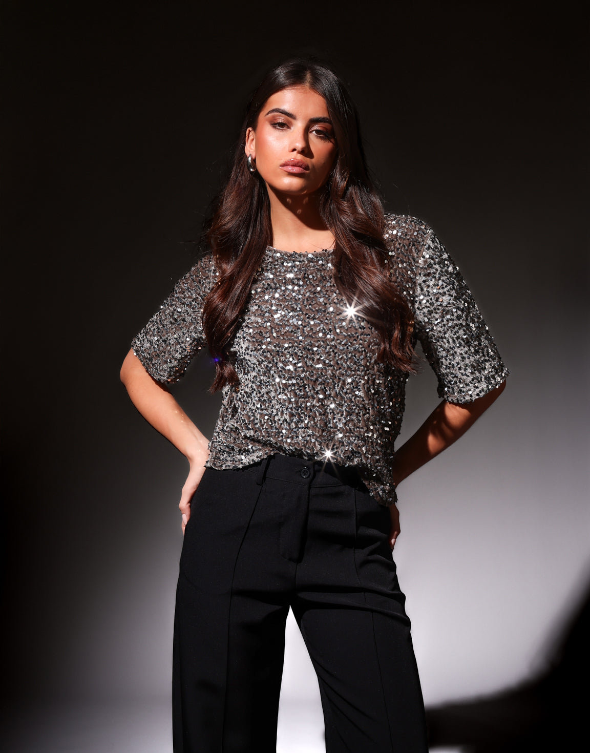 Silver Sequins SS - Top