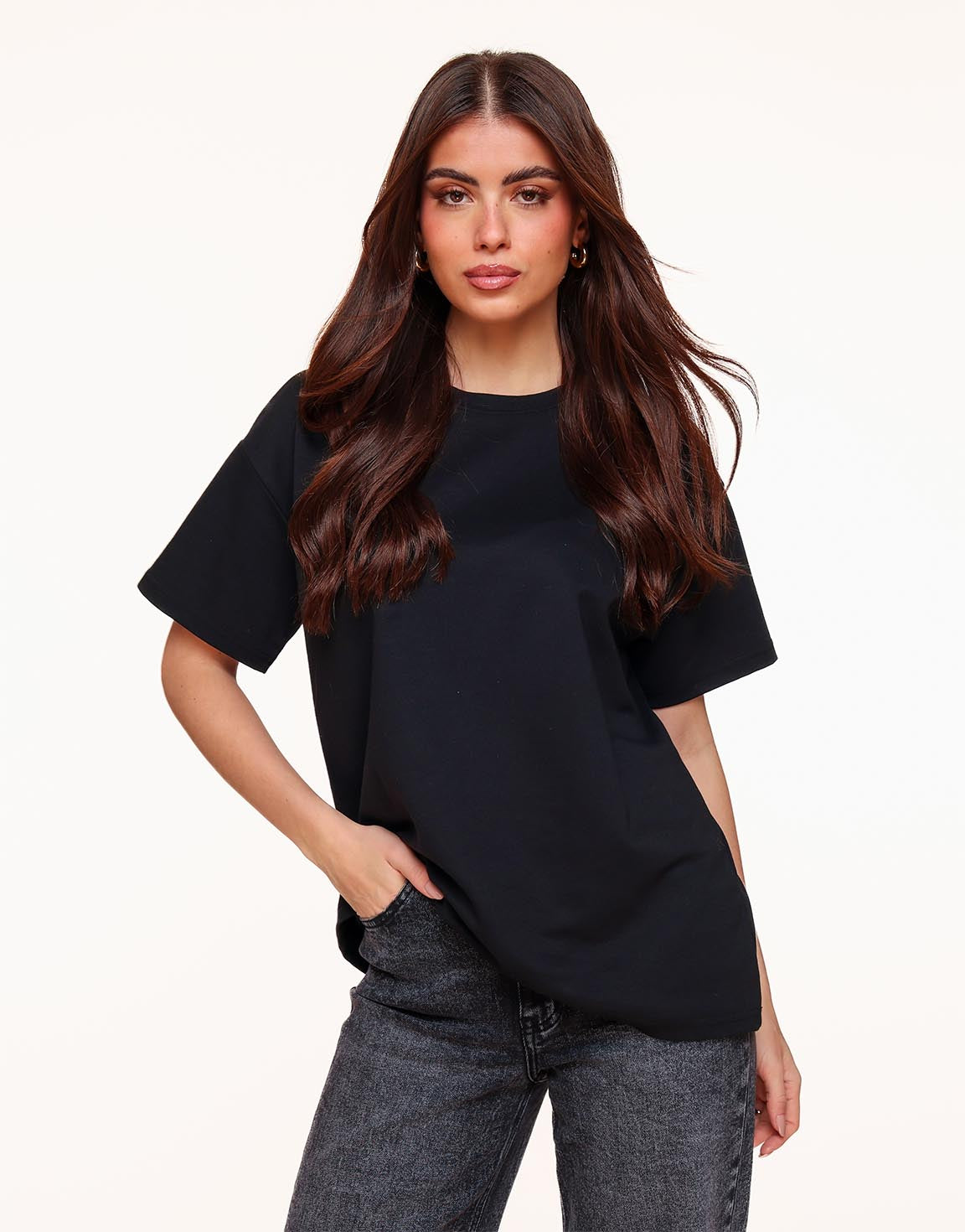 Zwarte Oversized Basic SS - T-shirt