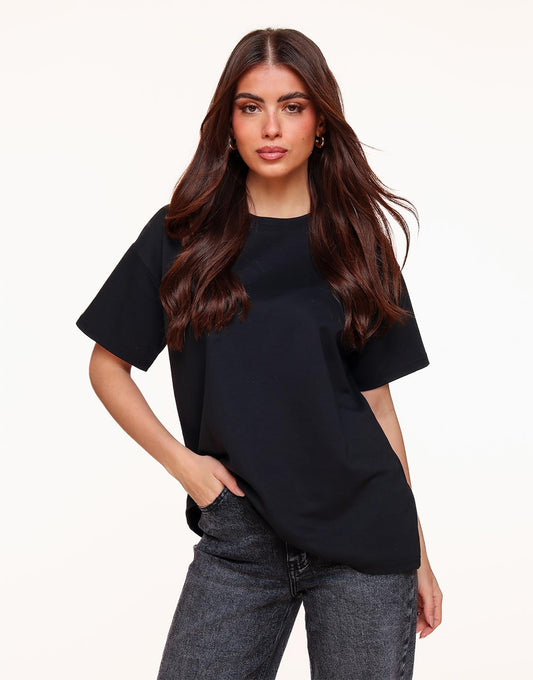 Black Oversized Basic SS - T-shirt