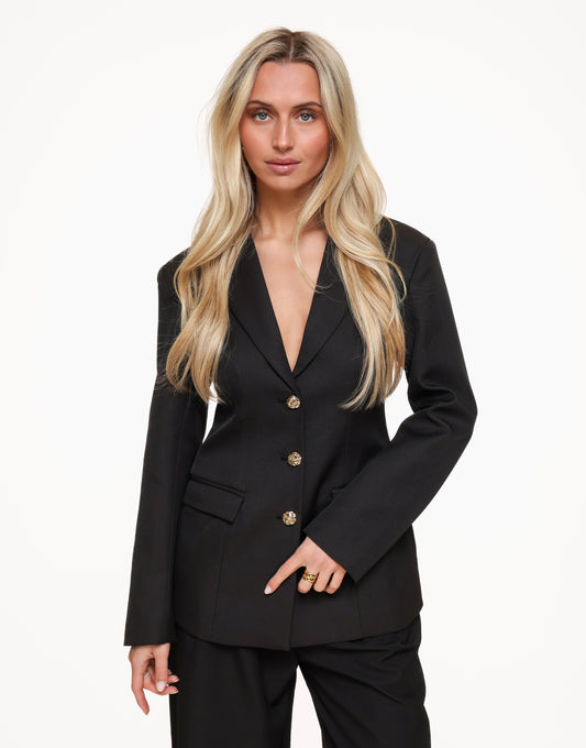 Zwarte Iconic Getailleerde Blazer - Set