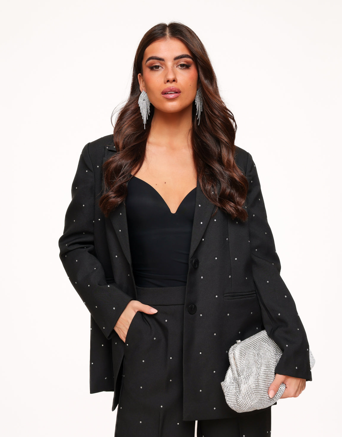 Black Glitter Stones LS - Blazer