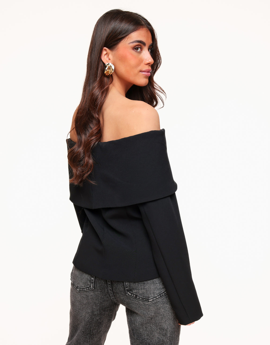 Zwarte F/W Edit Off Shoulder Blazer - Top