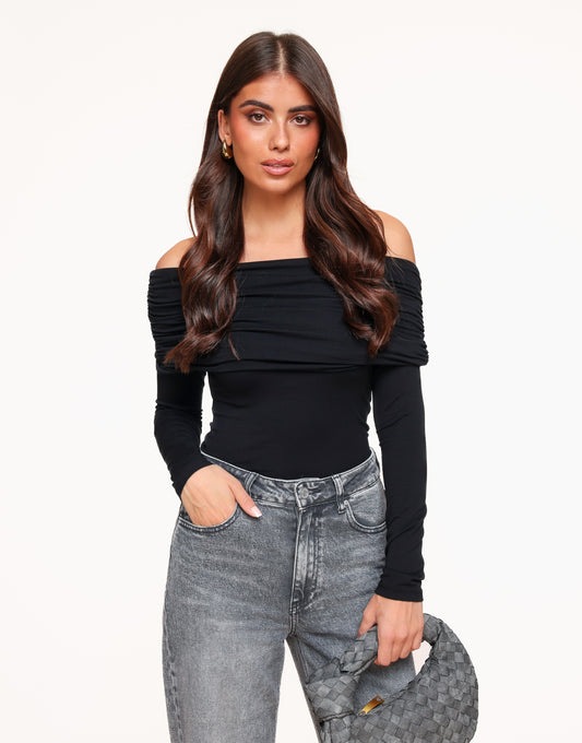 Black Basic Off Shoulder - Top