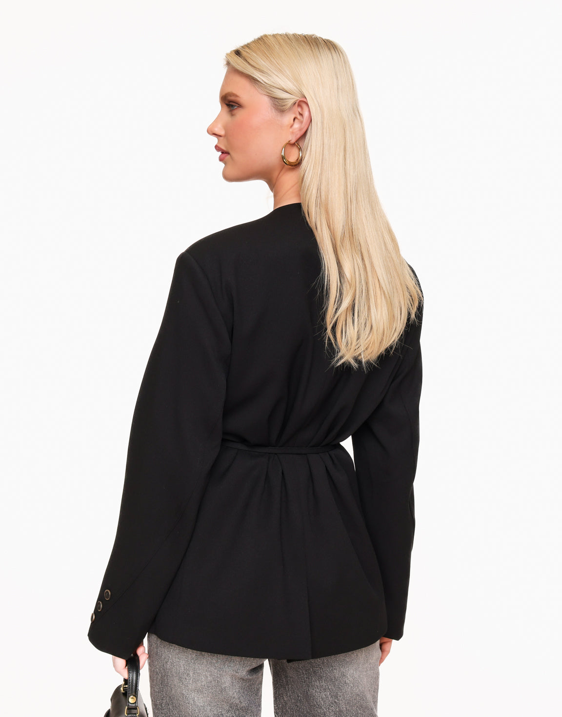 Black Oversized Wrapped - Blazer