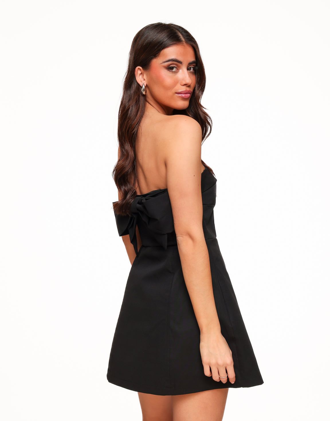 Black Bow Strapless - Dress