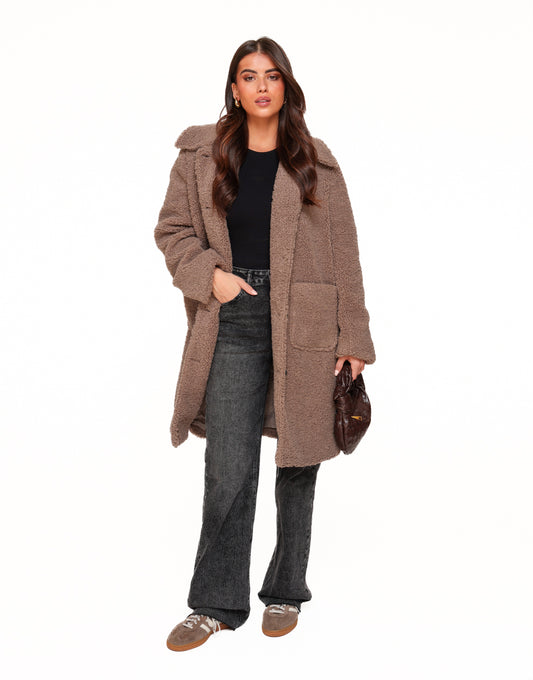 Taupe Long Teddy - Jacket