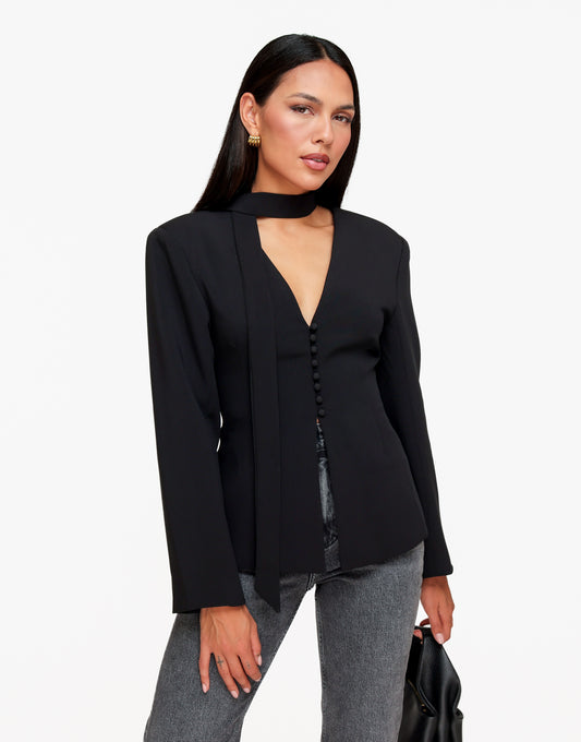 KLEDING-ZWARTE-VHALS-KNOOPJES-BLAZER-VOORAANZICHT-03