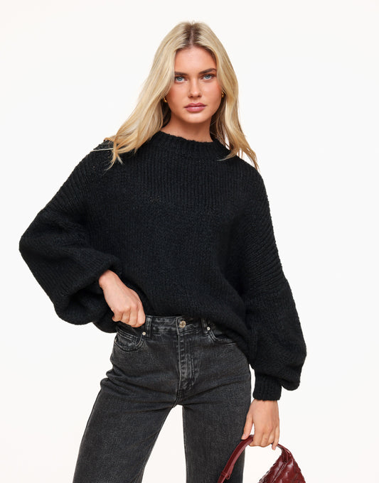 Black Wool Knitted - Sweater