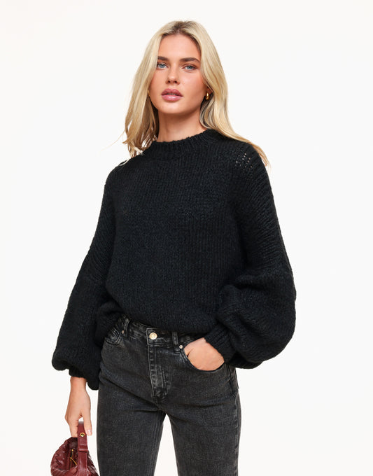 Black Wool Knitted - Sweater