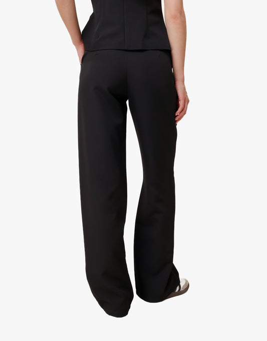 Black Basic Straight Trousers