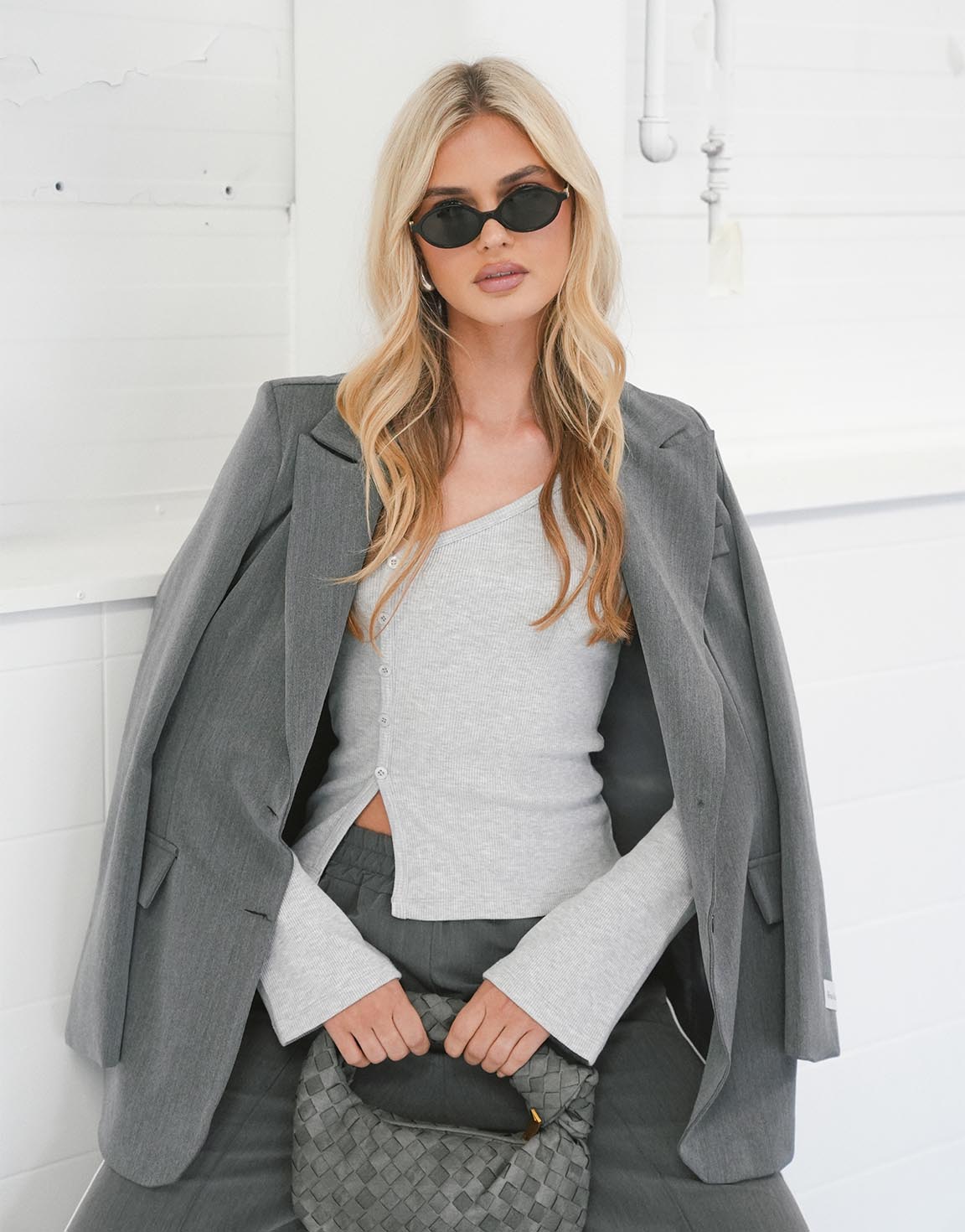 Grey STUDIO Basic Oversized - Blazer