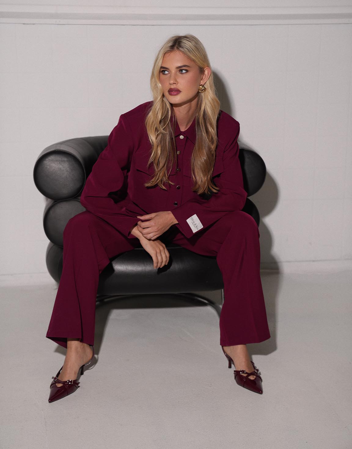 Burgundy Red STUDIO - Pantalon