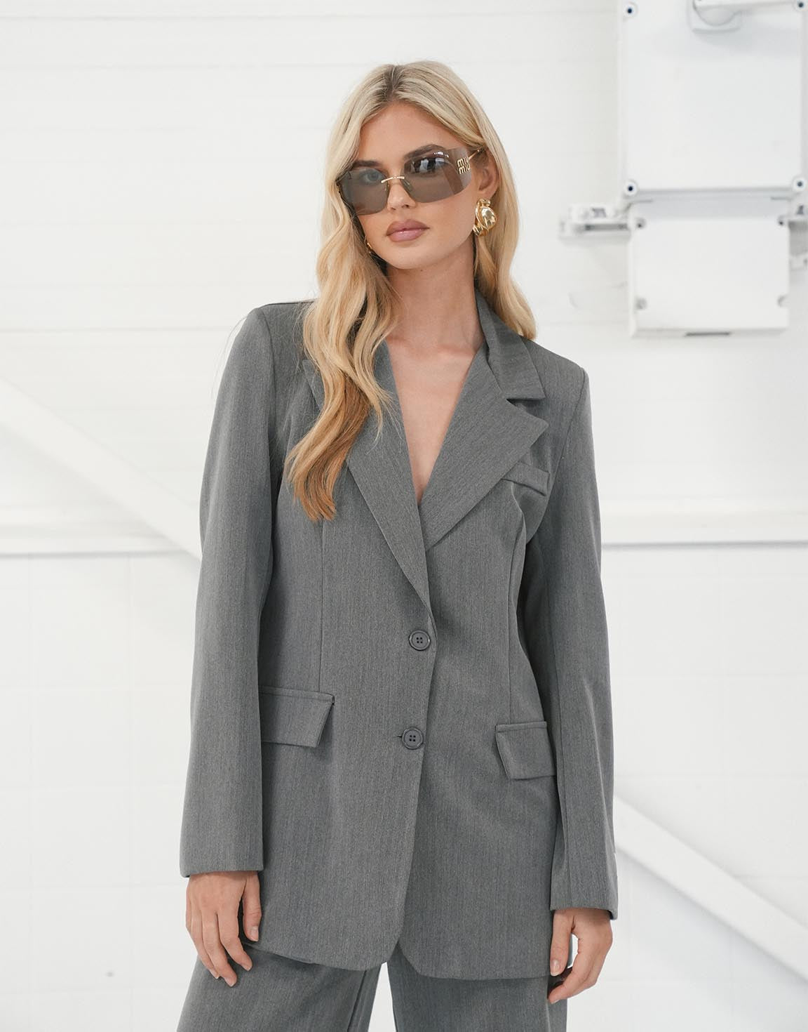 Grey STUDIO Basic Oversized - Blazer