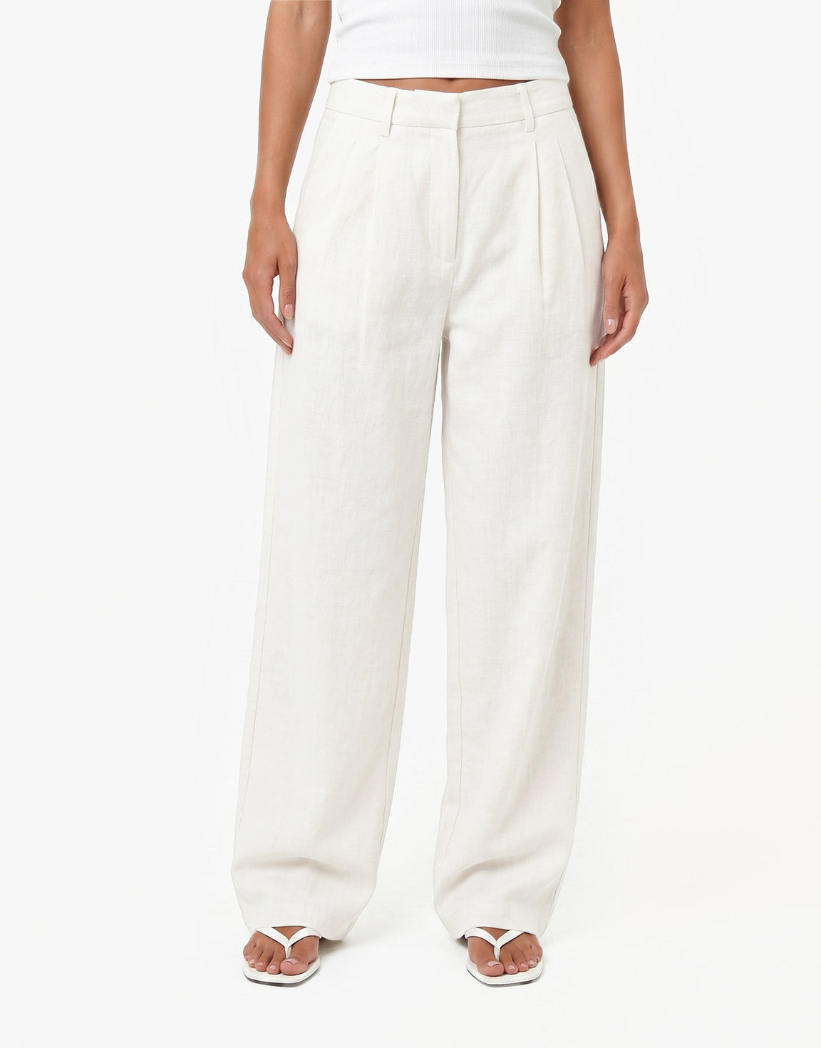 Off White Signature Linnen Blend Ballon - Pantalon