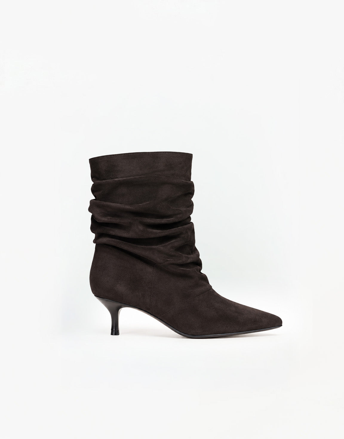 SCHOENEN-DONKERBRUINE-LAGE-SUEDE-HAK-LAARZEN-ZIJAANZICHT