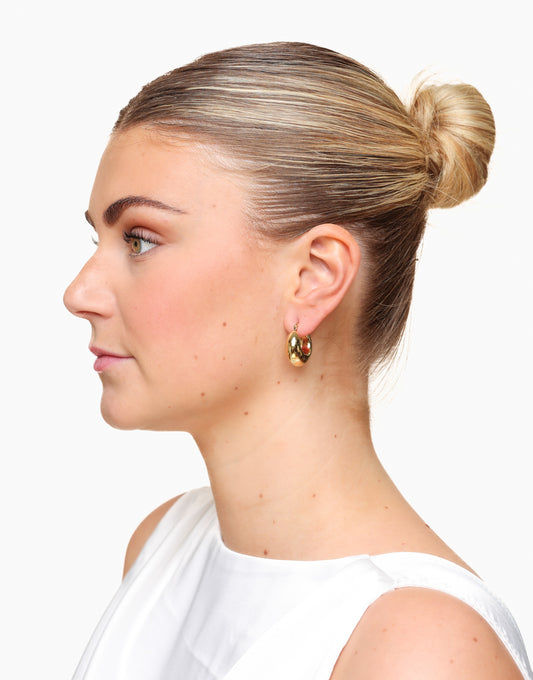 Gold Wide Creoles - Earrings