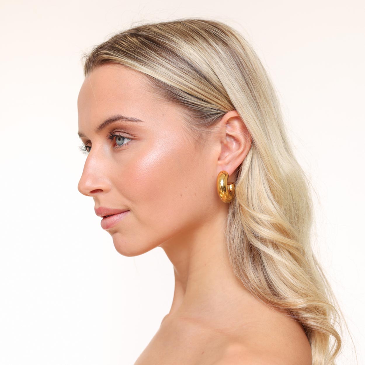 Golden Wide Hoop - Earrings