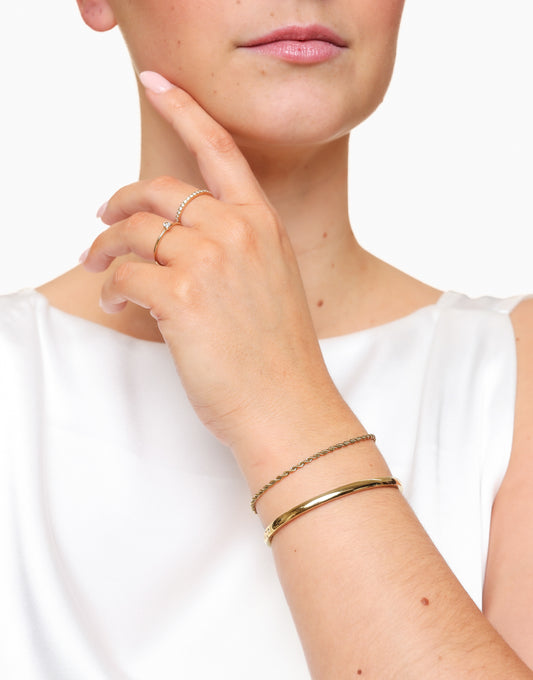 Golden Narrow Bangle - Bracelet