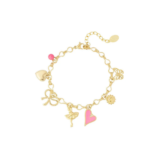 Pink Details Round Chain - Bracelet