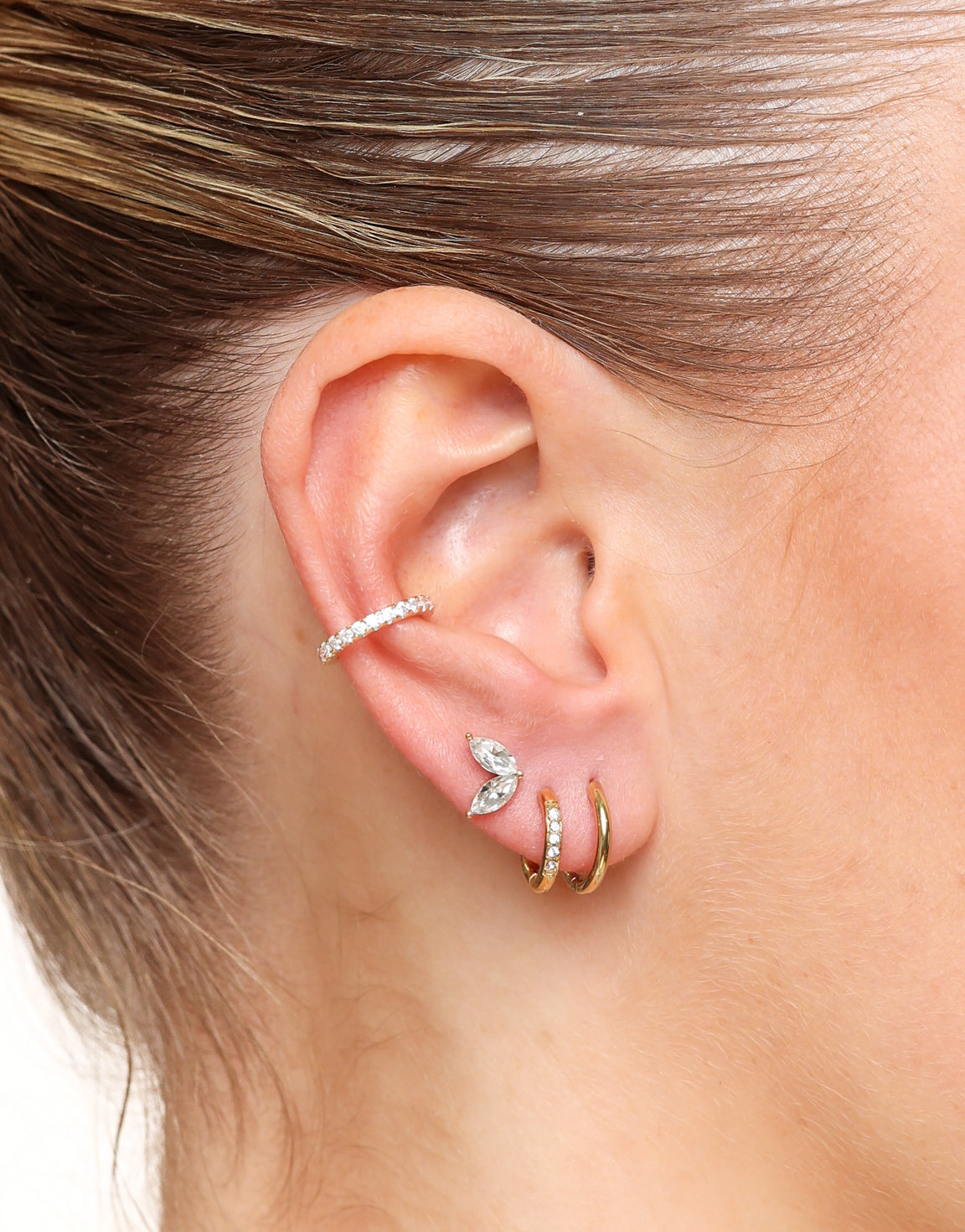 Gouden Kleine Zirkonia - Ear Cuff