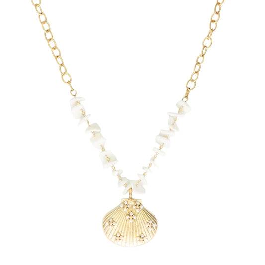 Golden Shell Pearl - Necklace