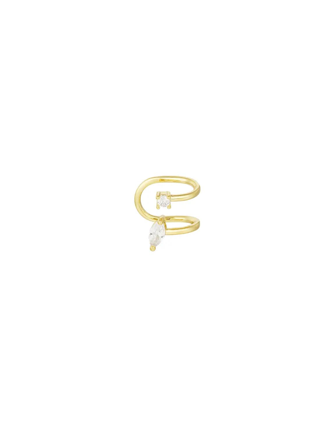 Gouden Zirkonia Stenen - Ear Cuff