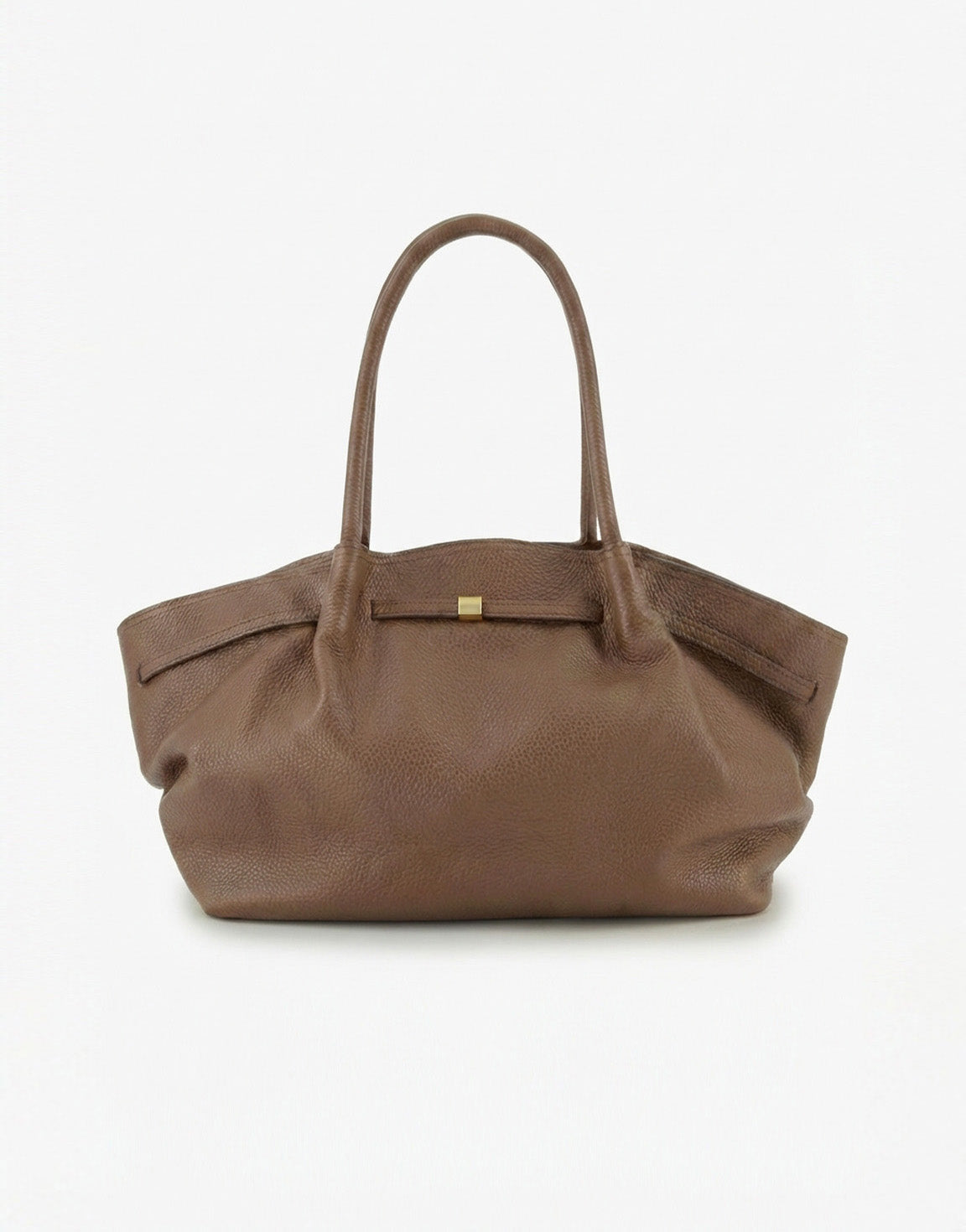 Taupe Large Leather Shopper - Bag