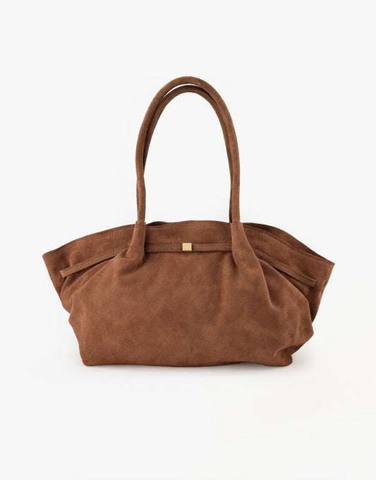 Taupe Large Suede Shopper - Bag