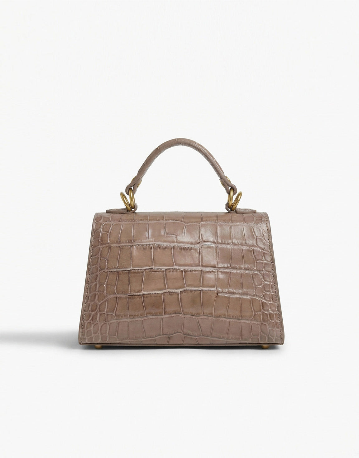 Taupe Slangen Leren Gouden Detail - Tas