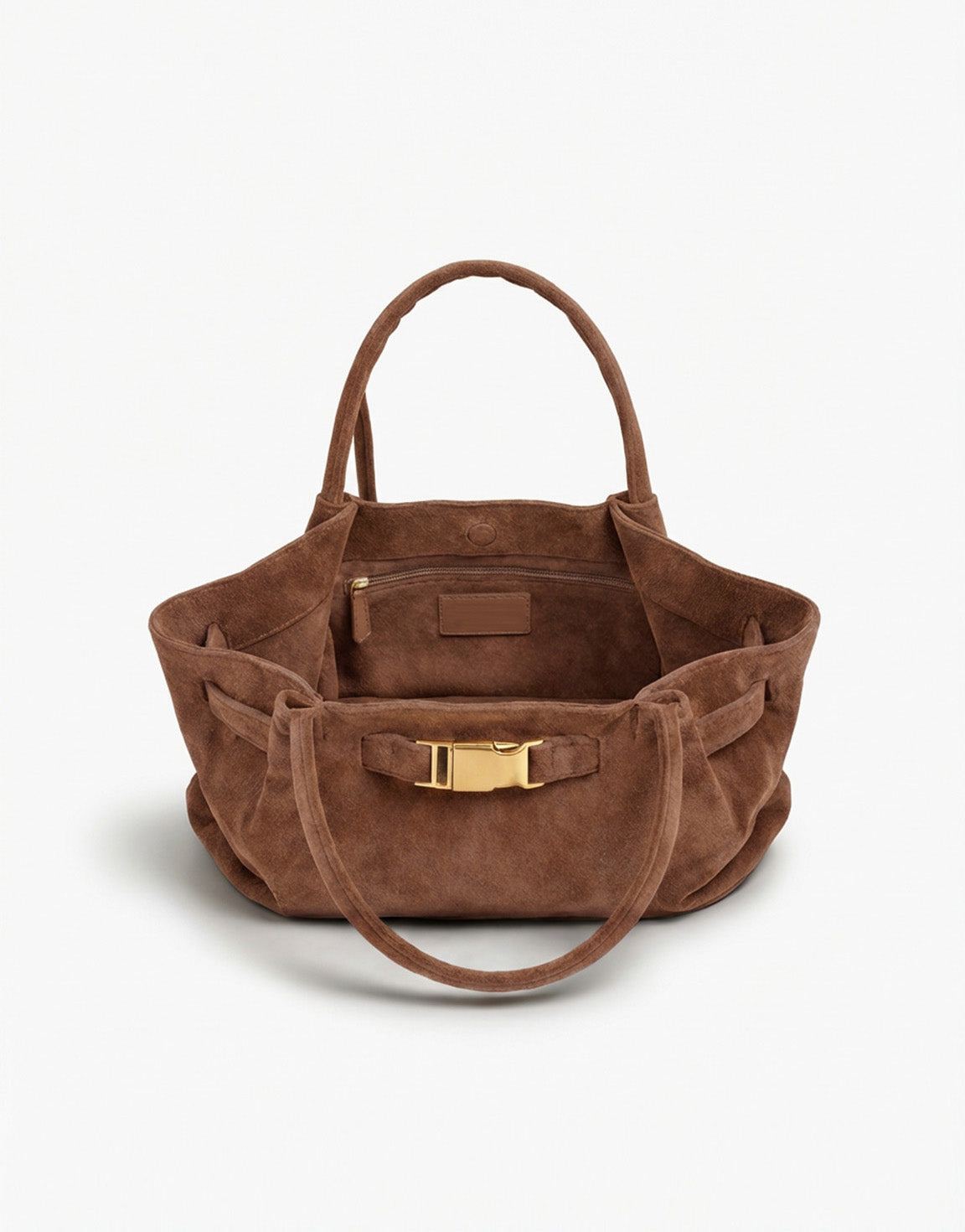 Taupe Suede Shopper - Tas