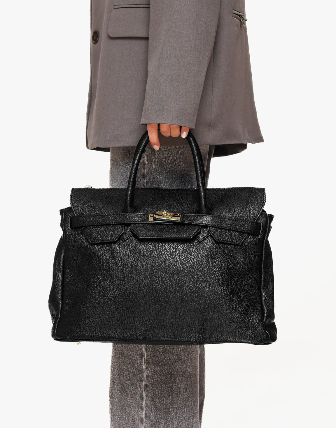 Black Large Gold Details - Bag