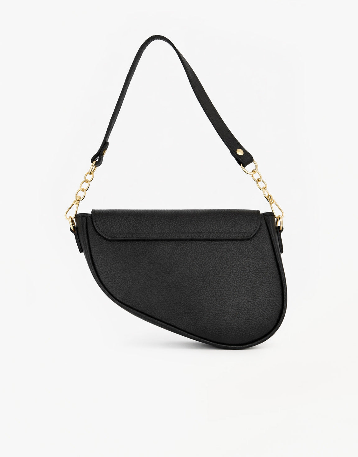 Zwarte Leren Saddle - Tas