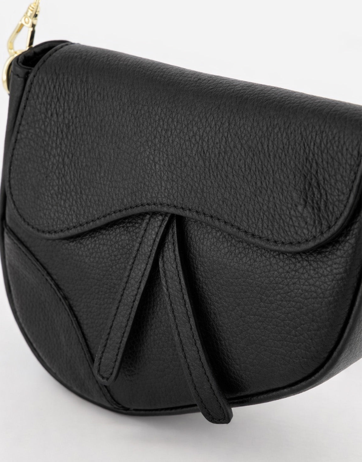 Zwarte Leren Saddle - Tas