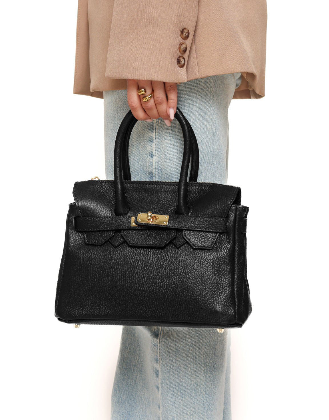 Black Medium Gold Detail - Bag