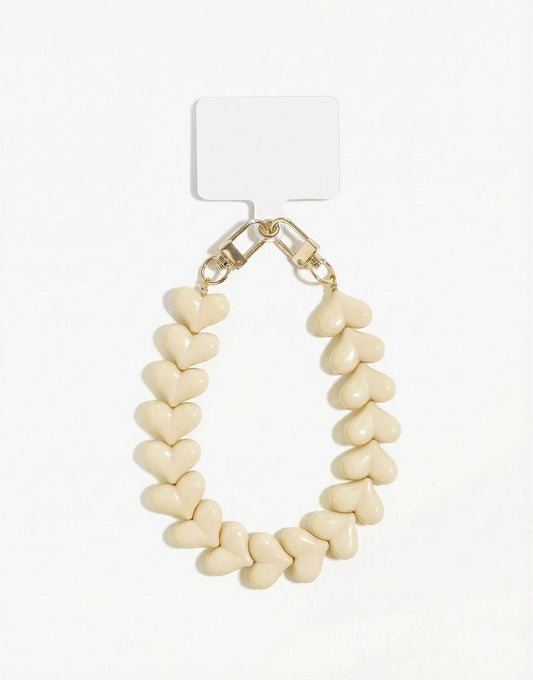 Abrikoos Brede Hartjes - Telefoonkoord - Olivia & Kate