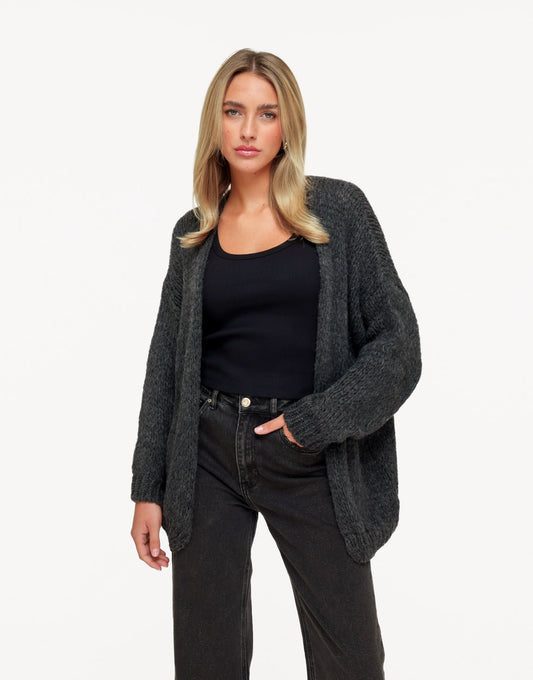 Antraciet Wollen - Vest - Olivia & Kate