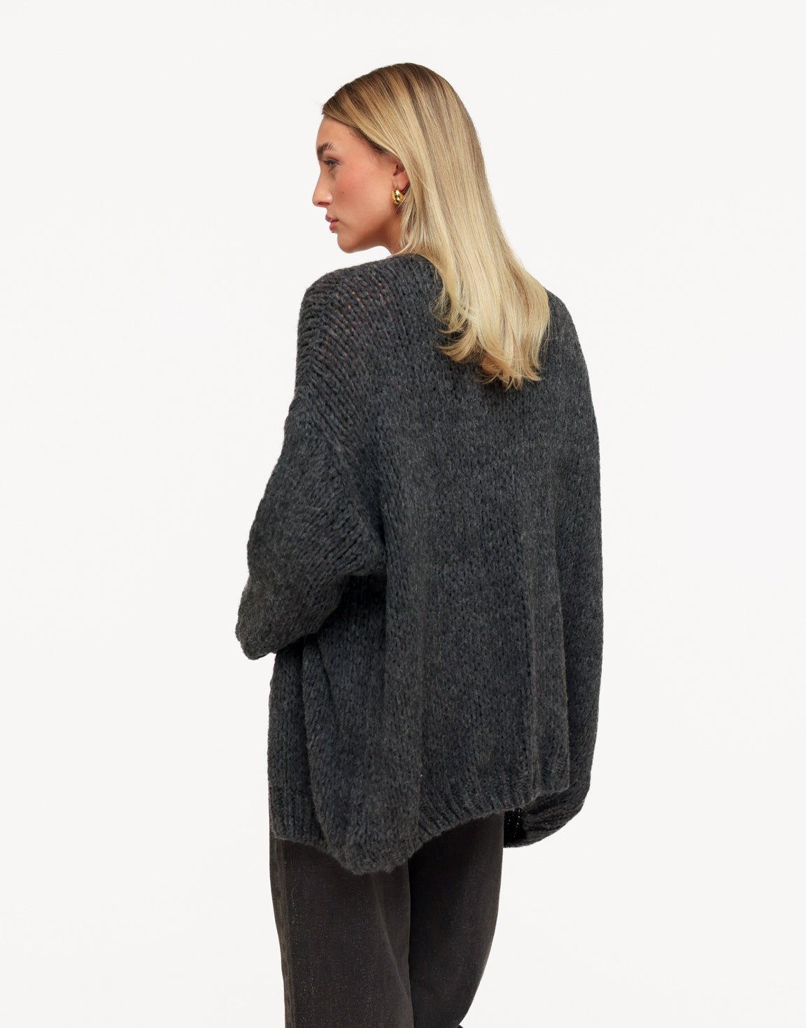 Antraciet Wollen - Vest - Olivia & Kate